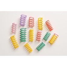 Normadia Renkli Spiral Yay Kedi Oyuncağı 10'lu Set, Esnek ve Dayanıklı Eğlence