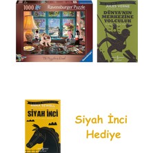 Ravensburger, 1000P Puzzle Tutkununun Masası, Yetişkin Puzzle + Dünyanın Merkezine Yolculuk + Siyah Inci Hediye