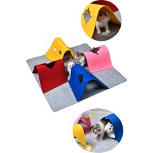 Normadia Renkli Kedi Tüneli Büyük Boy 100X100 cm Oyun ve Evinize Renk Katın
