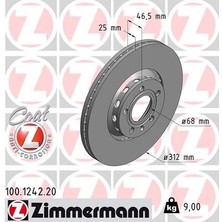 Zimmermann Ön Fren Aynası Passat 1.6-1.9tdı-2.0-1.8t 00/5.05 A4 2001A6 97SUPERB 2002EXEO 2009 312X25X10DLXHAVALI x 986479057-DF4262S 4B0615301A 4B0615301C 8E0615301R (2 Adet)