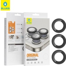 Blueo Mr. Gorilla iPhone 15 Pro Max Uyumlu Kolay Uygulama Aparatlı Ar Kaplama Metal Lens Koruyucu