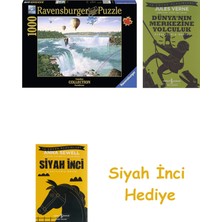 Ravensburger 1000 Parça Niagara Puzzle + Dünyanın Merkezine Yolculuk + Siyah Inci Hediye