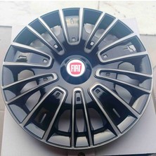 Yk Fiat Linea / Doblo / Albea / Palio Uyumlu 14 Inç Jant Kapağı 4'lü Takım Amblem Hediyeli