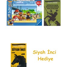 Ravensburger 2 x 24 Parça Yapboz Paw Patrol (90648) + Dünyanın Merkezine Yolculuk + Siyah Inci Hediye