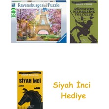 Ravensburger Puzzle, Paris Romance, 1500 Parça + Dünyanın Merkezine Yolculuk + Siyah Inci Hediye