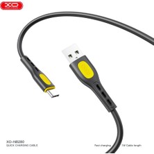 Xo NB280 3A Q.C Hızlı Fast Destekli USB-A to Type-C Dayanıklı Silikon Data Şarj Kablosu
