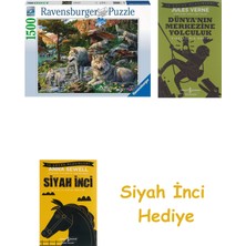 Ravensburger 165988 Kurtlar Yetişkin Puzzle, 1500 Parça + Dünyanın Merkezine Yolculuk + Siyah Inci Hediye