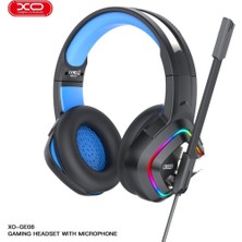 Xo GE08 Kulak Üstü Kablolu RGB Işıklı Mikrofonlu Gaming Oyuncu Kulaklığı - 2 Metre - Hi-Fis