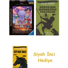 Ravensburger 1000 Parça Disney Jasmine Şato Puzzle + Dünyanın Merkezine Yolculuk + Siyah Inci Hediye