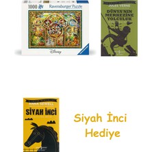 Ravensburger 1000P Puzzle En Güzel Disney Teması, Yapboz + Dünyanın Merkezine Yolculuk + Siyah Inci Hediye