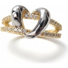 Diva Viva - Endless Love Çift Bantlı Kalp Yüzük (KOD-425)