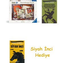 Ravensburger 1000P Puzzle Mickey 1930, Yapboz + Dünyanın Merkezine Yolculuk + Siyah Inci Hediye