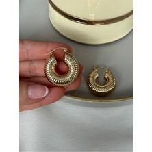 Hercy Bombeli Model Gold Ithal Halka Küpe