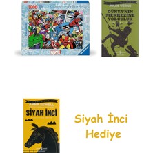 Ravensburger 1000 Parçalı Puzzle Marvel, Yapboz + Dünyanın Merkezine Yolculuk + Siyah Inci Hediye