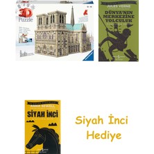Ravensburger 3D Puzzle, Notre Dame + Dünyanın Merkezine Yolculuk + Siyah Inci Hediye