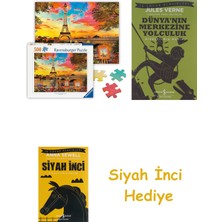 Ravensburger 500P Puzzle Paris + Dünyanın Merkezine Yolculuk + Siyah Inci Hediye