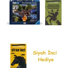 Ravensburger 1000 Parça Jurassic Park Puzzle + Dünyanın Merkezine Yolculuk + Siyah Inci Hediye