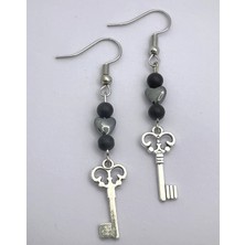 Anahtarlı Doğal Taşlı Küpe