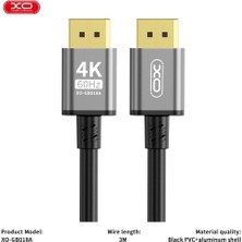 Xo DP to DP 4K Veri Aktarım Bağlantı Kablosu 3M Siyah PVC Ve Alüminyum Kasa