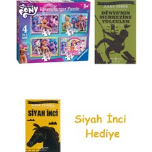 Ravensburger, 4 Puzzle Tek Kutuda My Little Pony, Çocuk Puzzle + Dünyanın Merkezine Yolculuk + Siyah Inci Hediye