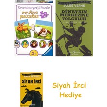 Ravensburger Puzzle 9x2 Hayvanlar My First Puzzles Renkli 1+ + Dünyanın Merkezine Yolculuk + Siyah Inci Hediye