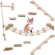 Normadia 10 Parça Ahşap Kedi Oyun Merdiveni Seti, Köprü ve Platformlar