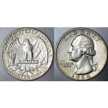 Banknoting Amerika Çeyrek Dolar 1964 Gümüş 6,25 Gr. Çilaltı.