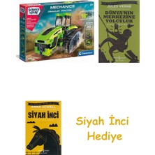 Clementoni Mekanik Laboratuvarı - Çiftlik Traktörü Oyuncak + Dünyanın Merkezine Yolculuk + Siyah Inci Hediye