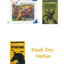 Ravensburger 500 Parçalı Puzzle Bahçede Köpekler + Dünyanın Merkezine Yolculuk + Siyah Inci Hediye