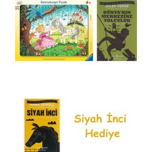 Ravensburger 35 Parça Büyük Çerçeveli Puzzle Küçük Prenses + Dünyanın Merkezine Yolculuk + Siyah Inci Hediye