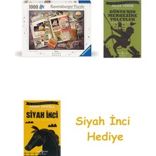 Ravensburger 1000 Parça Mickey'in Yıldönümü: 1940'LAR Puzzle + Dünyanın Merkezine Yolculuk + Siyah Inci Hediye