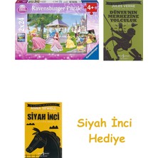 Ravensburger Wd Büyülü Prensesler 2X24P Puzzle 88652 + Dünyanın Merkezine Yolculuk + Siyah Inci Hediye