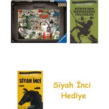 Ravensburger 168873 1000 Parçalı Puzzle Disney Villains: Pete, Renkli + Dünyanın Merkezine Yolculuk + Siyah Inci Hediye