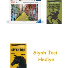 Ravensburger 3000P Puzzle Grafiti + Dünyanın Merkezine Yolculuk + Siyah Inci Hediye