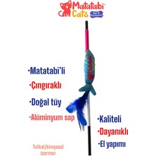 Normadia Sesli Tüylü Peluş Kedi Oltası 50 Cm, Eğlenceli Kedi Oyuncağı