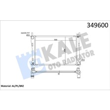 Motor Su Radyatoru Fıesta 5 Fusıon 2001-2008 1.25 1.4 165 1.6 165 Mazda 2 1.4 165 1.6 165 2002OLCU 500 358 16 4S6H8005DA 1141490 1214785 1222562