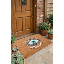 Valerine Life Aman Göz Değmesin Nazar Boncuğu Welcome Kapı Önü Paspası 45X70CM