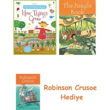 Bloomsbury USB - My First Book About How Things Grow Sticker Book + Robinson Crusoe + The Jungle Book Hediye