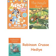 Bloomsbury Bluey: Easter Fun Activity (Kapak Değişebilir) + Robinson Crusoe + The Jungle Book Hediye