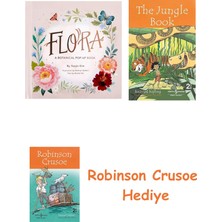 Bloomsbury Flora: A Botanical Pop-Up Book (4 Seasons Of Pop-Up) + Robinson Crusoe + The Jungle Book Hediye