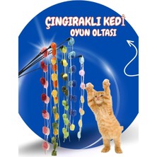 Normadia Çingiraklı Kedi Oyun Oltası 50 Cm, Eğlenceli ve Dayanıklı Kedi Oyunu
