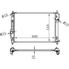 Oris Radyator Brazing mt 600104181016 Kalos/ Aveo 1.2i/1.6i 05 95227751 95227749