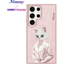 Nimmy Samsung Galaxy S25 Ultra | MagSafe Uyumlu 3D Gerçek Nakışlı Kabartmalı Kedi Figürlü Fashion Kılıf
