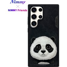 Nimmy Samsung Galaxy S25 Ultra | MagSafe Uyumlu 3D Gerçek Nakışlı Kabartma Detaylı Big Eyes Panda Kılıf