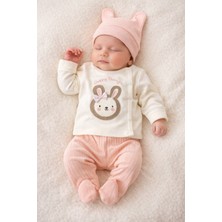 Tavşan Nakışlı 3'lü Yenidoğan Bebek Takım