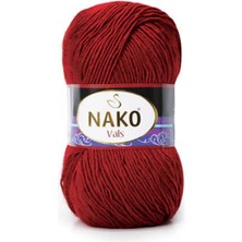 Nako Vals (5 Adet) 1175 Kırmızı Renk El Örgü Ipliği