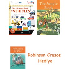 Bloomsbury The Ultimate Book Of Vehicles: From Around The World: 1 + Robinson Crusoe + The Jungle Book Hediye