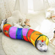 Normadia Katlanabilir Gökkuşağı Renkli Kedi ve Köpek Oyun Tüneli