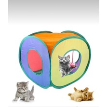 Normadia Renkli Kare Kedi Oyun Tüneli, Eğlenceli ve Dayanıklı Tasarım