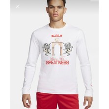 Nike Lebron Signature ''by Artist Jacob Rochester'' Long-Sleeve Uzun Kollu Beyaz Erkek T-Shirt FQ4908-100